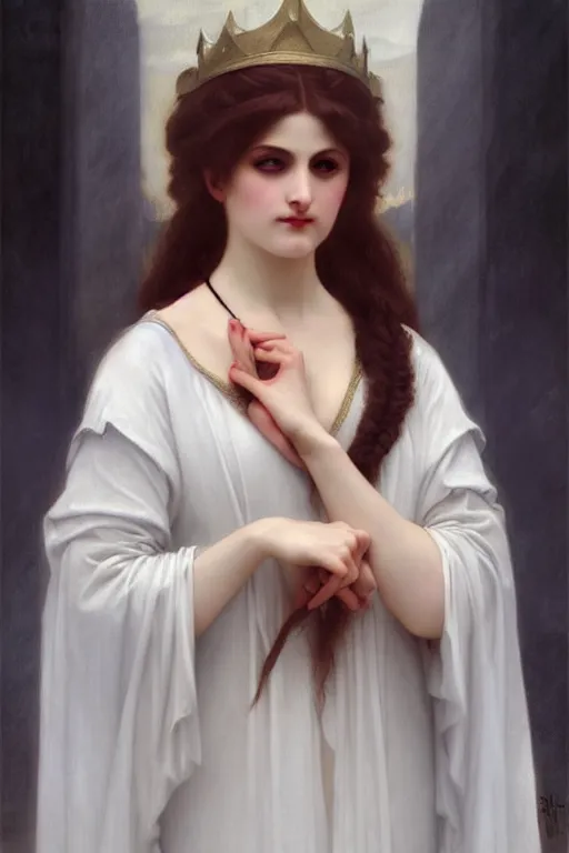 Prompt: snow queen evil demon, painting by rossetti bouguereau, detailed art, artstation