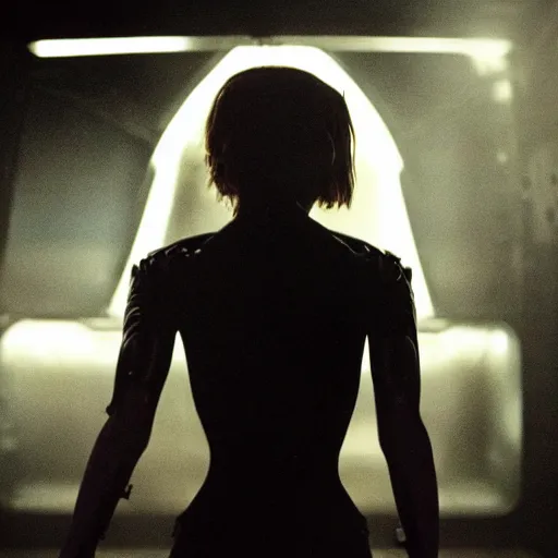 Prompt: emma watson starring in the new alien movie, 8 0 s movie, cinematic, movie poster, dark, moody