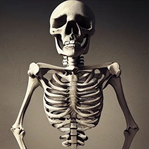 Prompt: skeleton wearing swag michal karcz