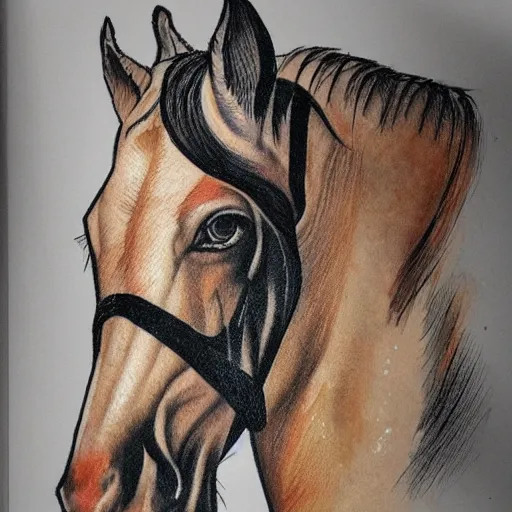 Image similar to horse with face tatoos, 8 k detailed concept art