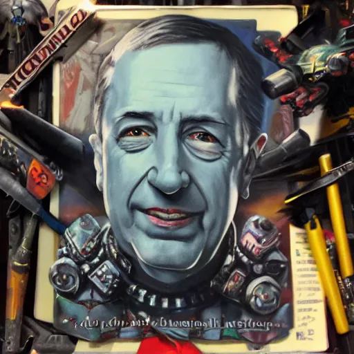 Prompt: Mr Rodgers, Warhammer 40k, ultra realistic portrait