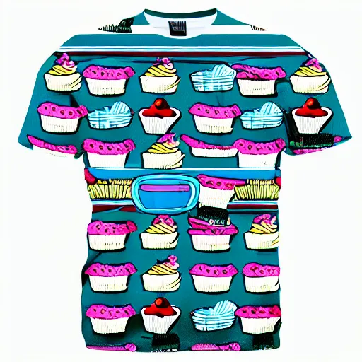 Prompt: toon cupcake on shirt