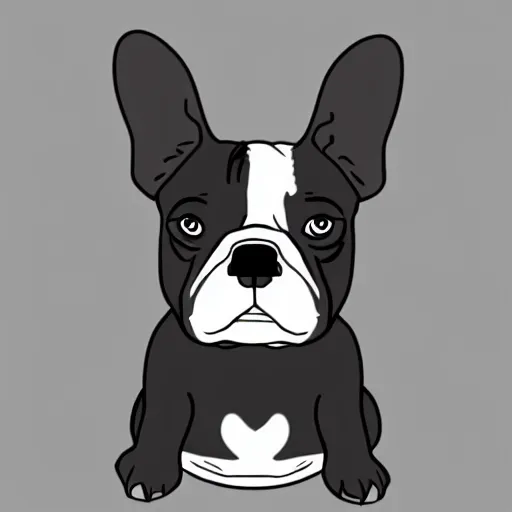 Prompt: french bulldog in anime style