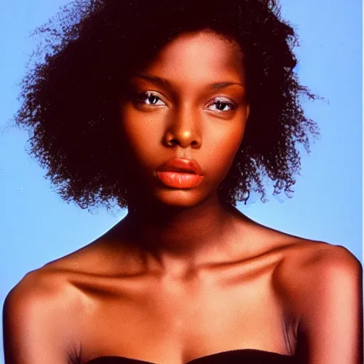 Image similar to photo of a beautiful 1 9 8 7 black young female model