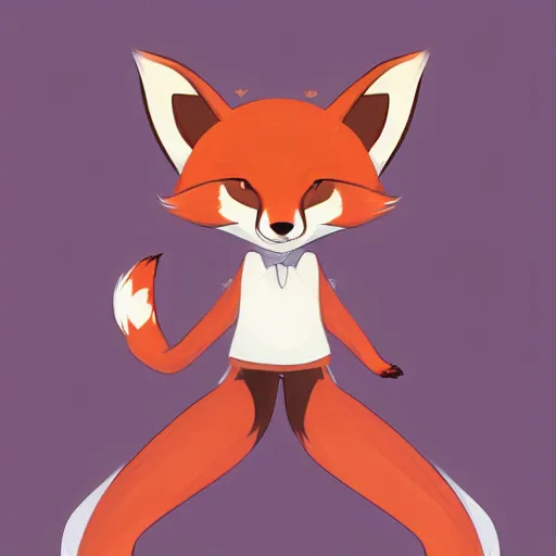 Image similar to an anthropomorphic fox, fursona!!! by kawacy, trending on artstation, full body