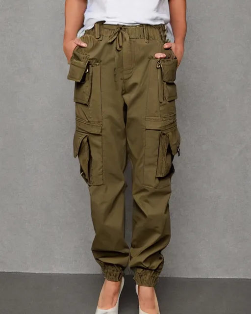 Prompt: cargo pants covered with pockets