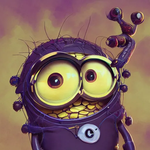 Prompt: Minion with many many many eyes, many wings, Digital Illustration, deviantart, trending on artstation, Angelarium, 4k