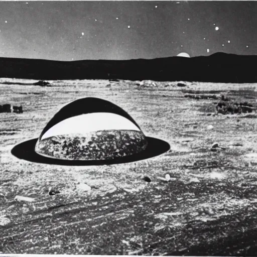 Prompt: old photo taken of the roswell ufo crash