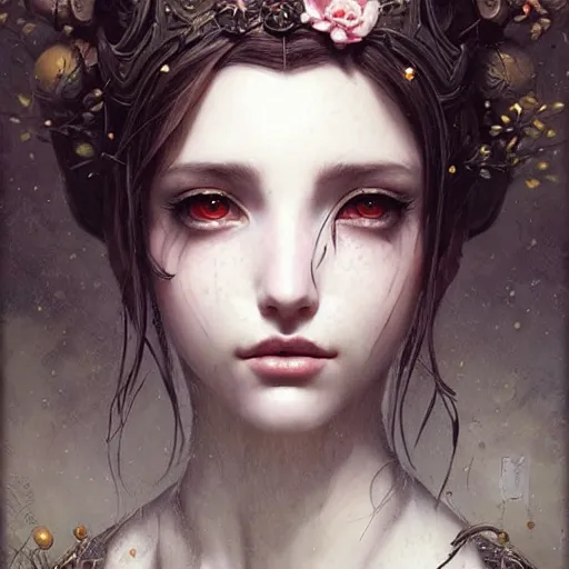 Image similar to aerith gainsborough, intricate, elegant, highly detailed, smooth, sharp focus, award - winning, masterpiece, in the style of tom bagshaw, cedric peyravernay, peter mohrbacher, pinterest