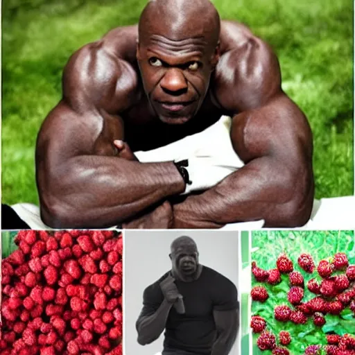 Image similar to terry crews made out of berries