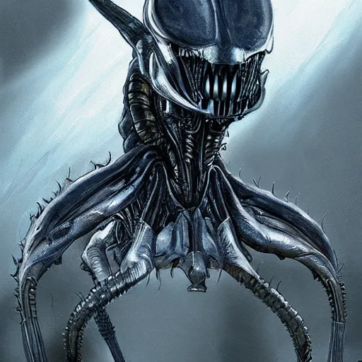 Prompt: concept art, new xenomorph design prometheus sequel,