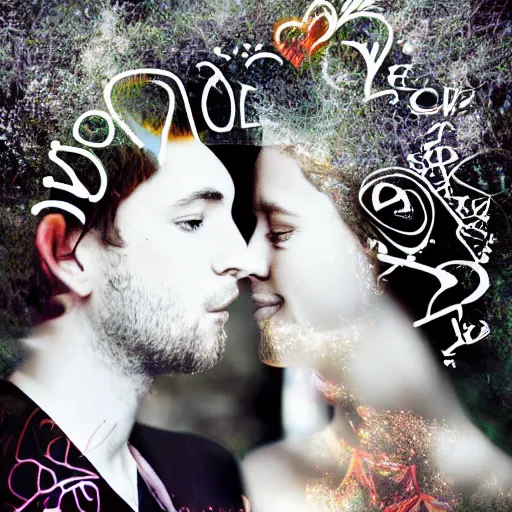 Image similar to double exposure of love, love is the most relevant theme, love is infinity, love os begin of all, 8 k resolution, artistic mode, artistic