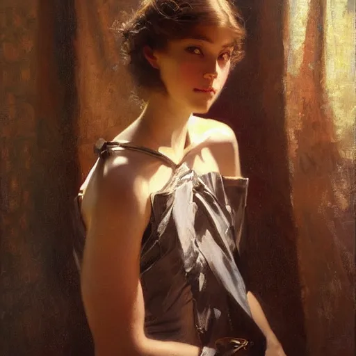 Prompt: a high fashion studio stunning backlit studio portrait of frowning anime girl, painting by gaston bussiere, craig mullins, j. c. leyendecker