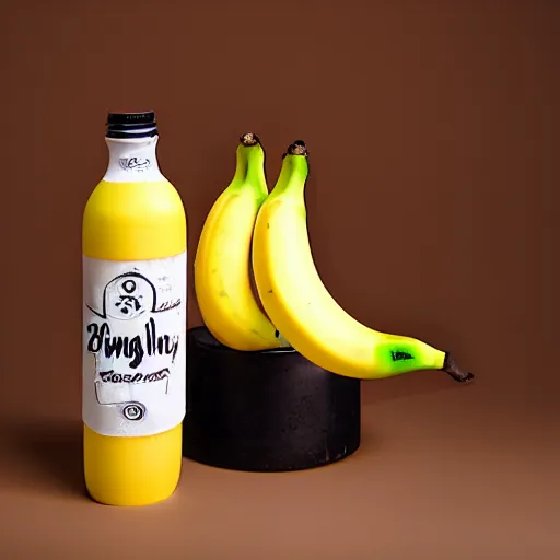 Image similar to a bottle shaped like a banana, photo studio