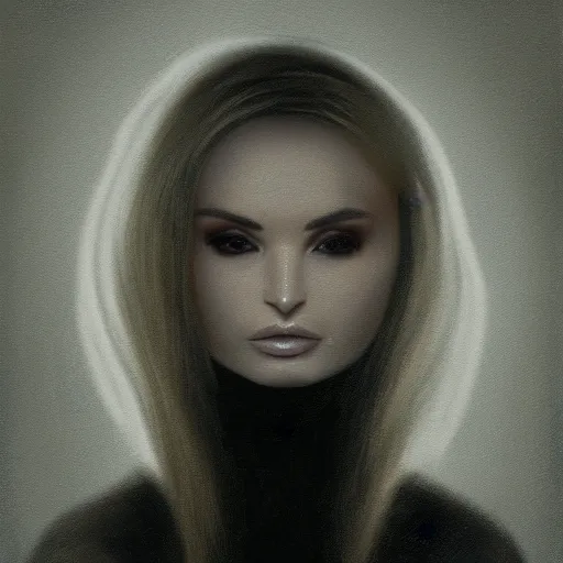 Prompt: a face portrait of kim petras, fantasy setting, stone face, dim colors, soft lighting, atmospheric, cinematic, moody, in the style of diego koi, gina heyer, luiz escanuela, art by alyssa monk, hyperrealism, rule of thirds, golden ratio, oil on canvas