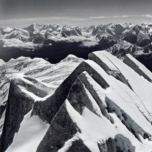 Image similar to stonehenge at the top of everest, with pyramids visible at the horizon