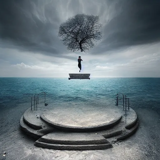 Prompt: surrealism painting by michal karcz