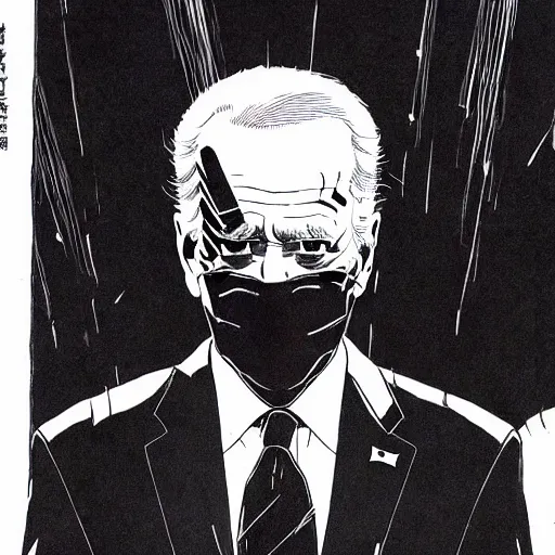 Image similar to Joe Biden looking sinister, by Tsutomu Nihei, highly detailed