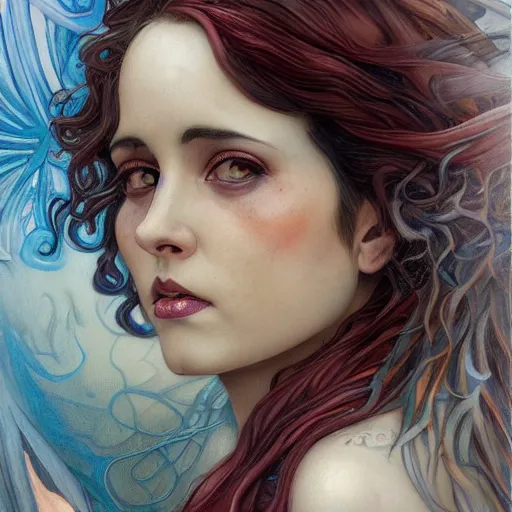 Image similar to an art nouveau, multi - ethnic and multi - racial portrait in the style of charlie bowater, and in the style of donato giancola, and in the style of charles dulac. very large, clear, expressive, intelligent eyes. symmetrical, centered, ultrasharp focus, dramatic lighting, photorealistic digital painting, intricate ultra detailed background.