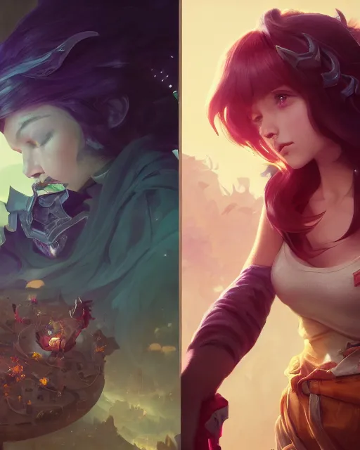 Image similar to highly detailed vfx league of legends portrait, stephen bliss, unreal engine, greg rutkowski, loish, rhads, beeple, makoto shinkai and lois van baarle, ilya kuvshinov, rossdraws, tom bagshaw, alphonse mucha, global illumination, detailed and intricate environment