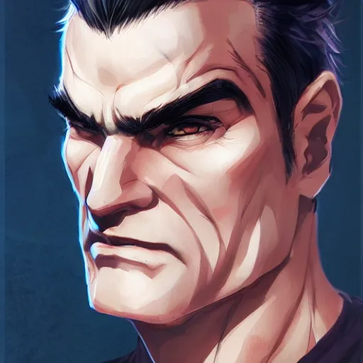 Prompt: An anime portrait of Henry Rollins, by Stanley Artgerm Lau, WLOP, Rossdraws, James Jean, Andrei Riabovitchev, Marc Simonetti, and Sakimichan, tranding on artstation
