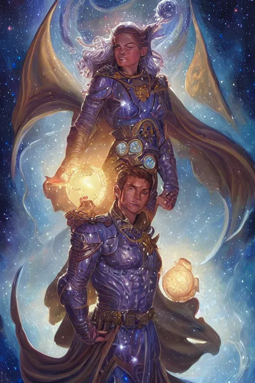 Image similar to beautiful oil painting with high detail of a wise Space ent made of stars from dungeons and dragons by artgerm and R.J. Palmer and wayne reynolds art station