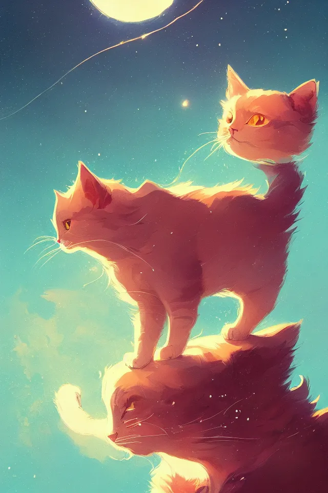 Image similar to cute cat, by victo ngai and andreas rocha and greg rutkowski, trending on artstation, unreal engine, 8 k hd wallpaperjpeg artifact, blur, artfact