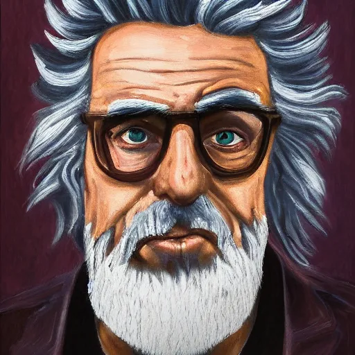 Image similar to rick sanchez, portrait, by mir sayyid ali