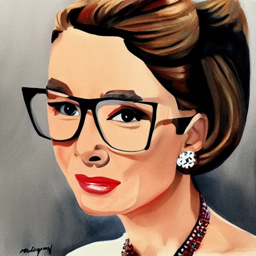 Image similar to audrey hepburn art by anna visscher