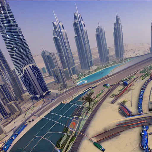 Image similar to gta : dubai by weta studio