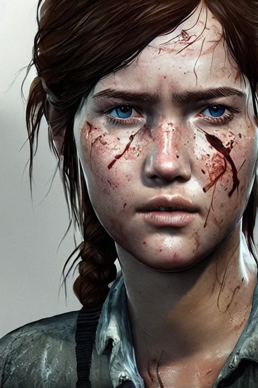 Prompt: ultra detailed facial portrait of ellie from the last of us part 2, micro expressions, highly detailed, trending on artstation, cinematic lightning, sharp focus, illustration, 8 k, elegant