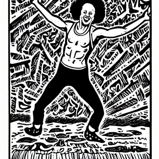 Prompt: “ richard simmons in the style of robert crumb”