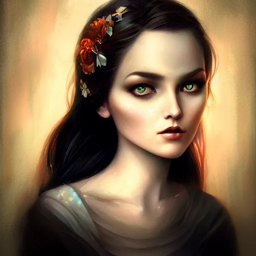 Image similar to a portrait in the style of anna dittmann and charlie bowater and tom bagshaw.
