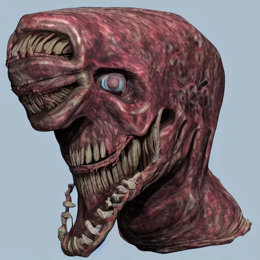 Prompt: detailed 3d model concept art for a tank made of human flesh in a body horror style