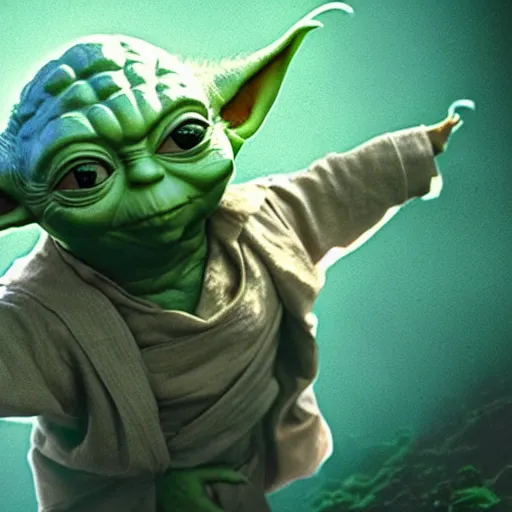 stunning awe inspiring yoda swimming under water | Stable Diffusion ...