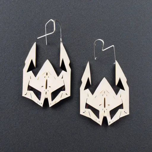 Prompt: lasercut segmented 2d earrings, from world of warcraft