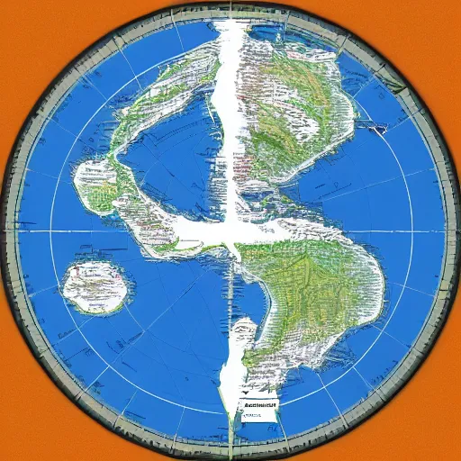 Prompt: flat earth map