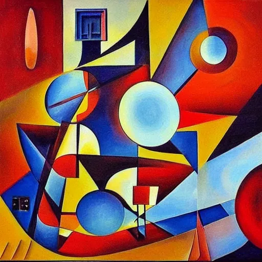 Image similar to intricate, amazing, abstract, cubism, painting by abudel ruzivantz