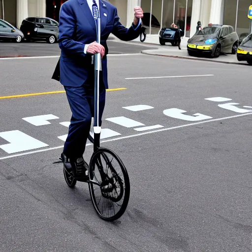 Prompt: biden riding an electric unicycle