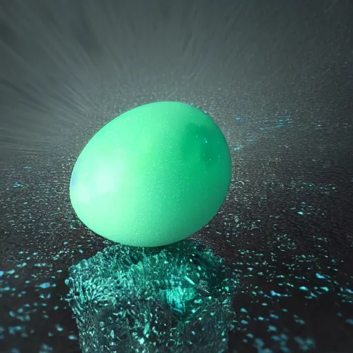 Image similar to an emerald crystal egg, opal, ice, extreme detail, photorealism, octane render, cinematic lighting.