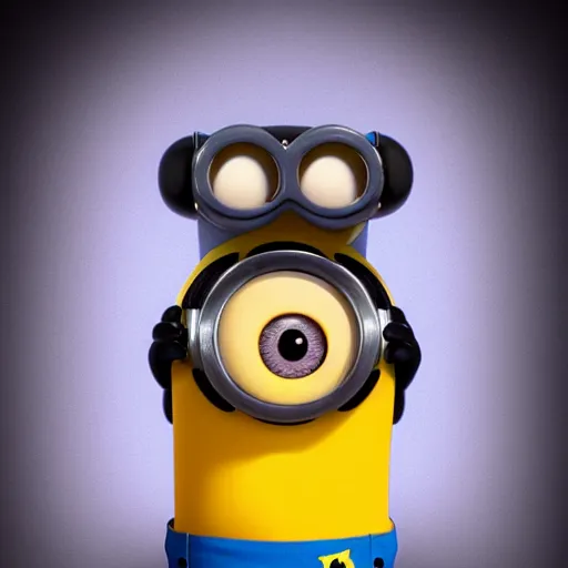 Image similar to a Simpsons-style Minion, photo studio, trending on artstation, HDR, by Pixar