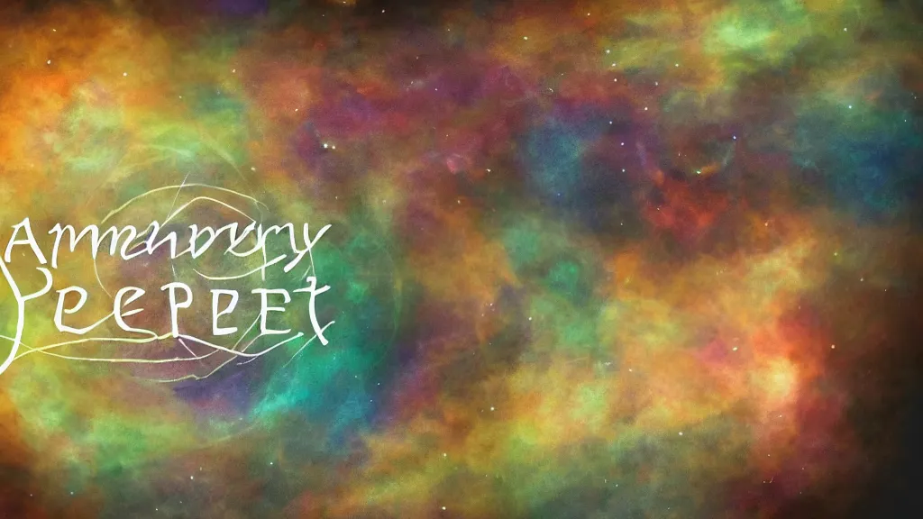 Prompt: ambient poetry logo fantasy artsy visualization, soft, dark, warm