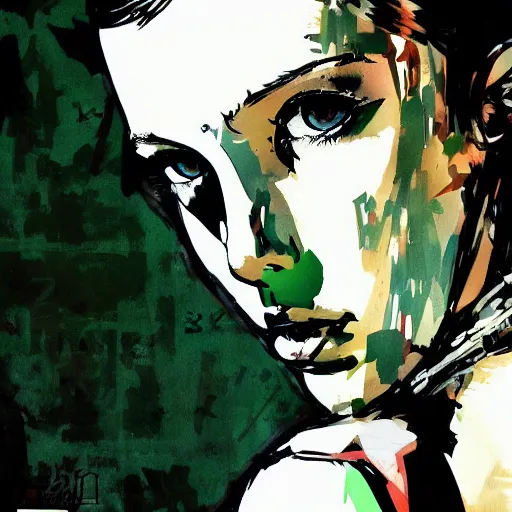 Prompt: Millie Bobby Brown by Yoji Shinkawa