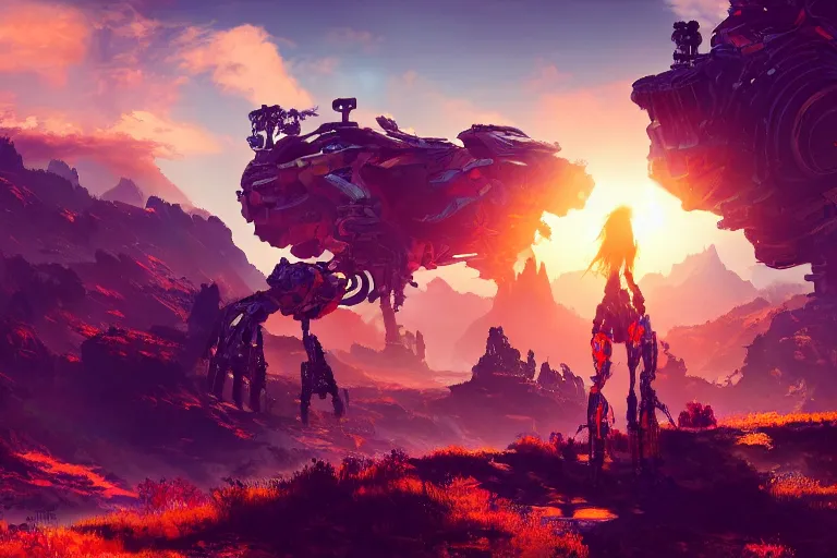 Image similar to scorcher machine mecanical creature robot of horizon forbidden west horizon zero dawn radiating a glowing aura global illumination ray tracing hdr fanart arstation by ian pesty and alena aenami artworks in 4 k