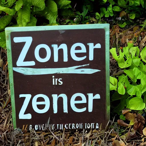 Image similar to a sign that indicates that garden work is happening in the zone