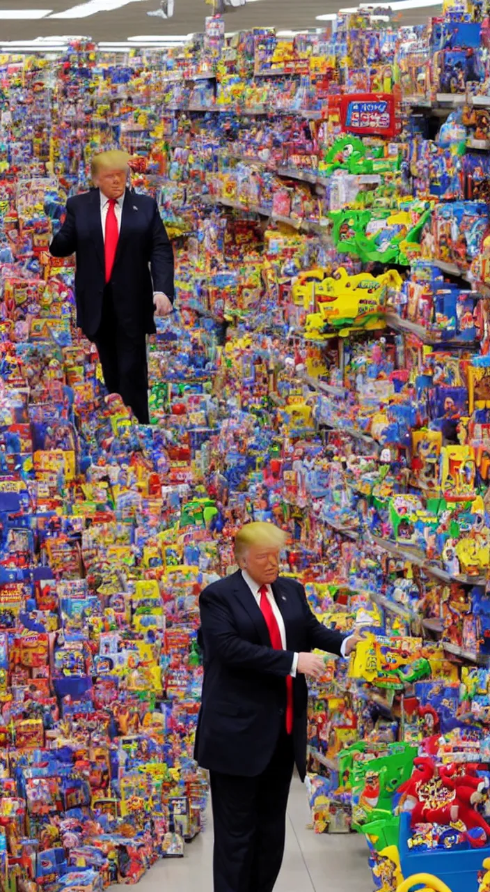 Image similar to donald trump shopping at toys r us