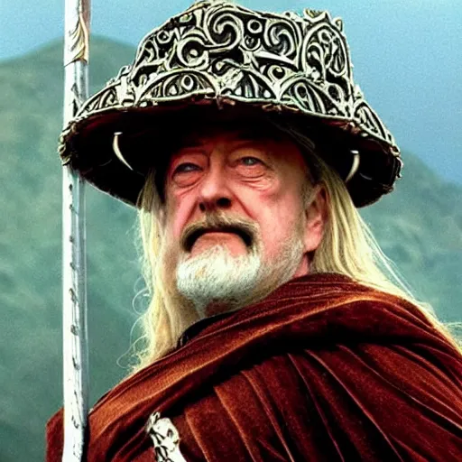 Image similar to theoden king of rohan wearing sombrero