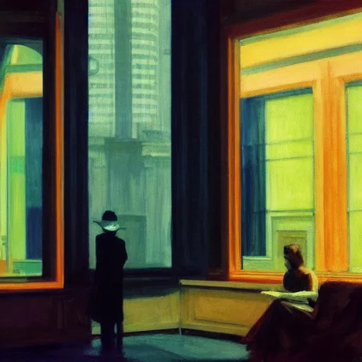 Prompt: Blade Runner by Edward Hopper