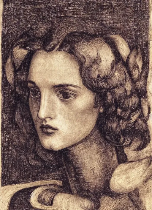 Prompt: a portrait of a robot by Dante Gabriel Rossetti