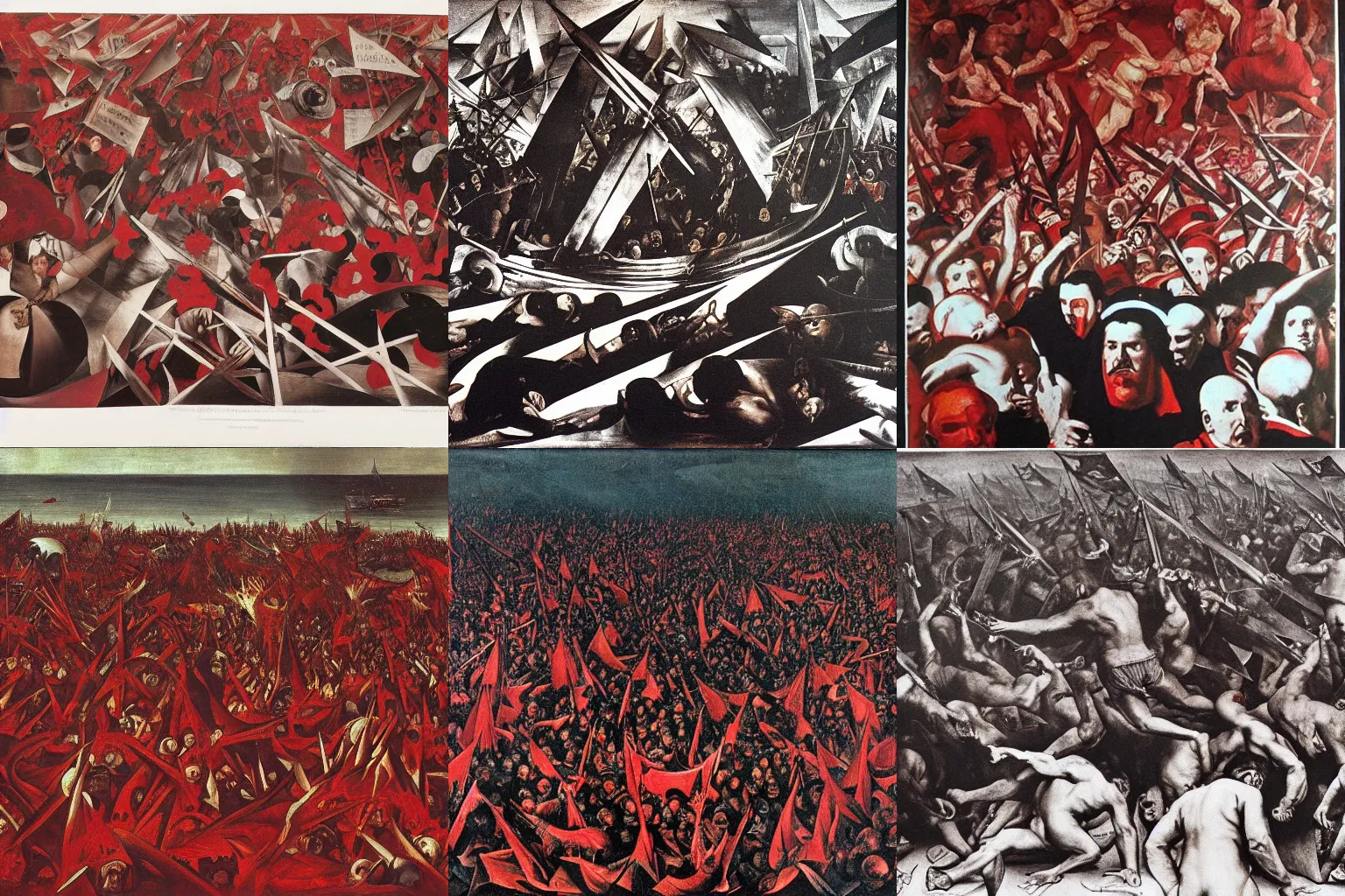 Prompt: sea of blood, anarchy, by diego velazquez and alexander rodchenko